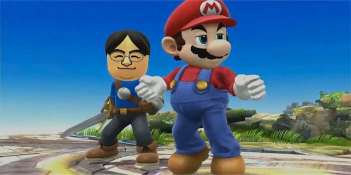 Satoru Iwata and Mario Smash Bros