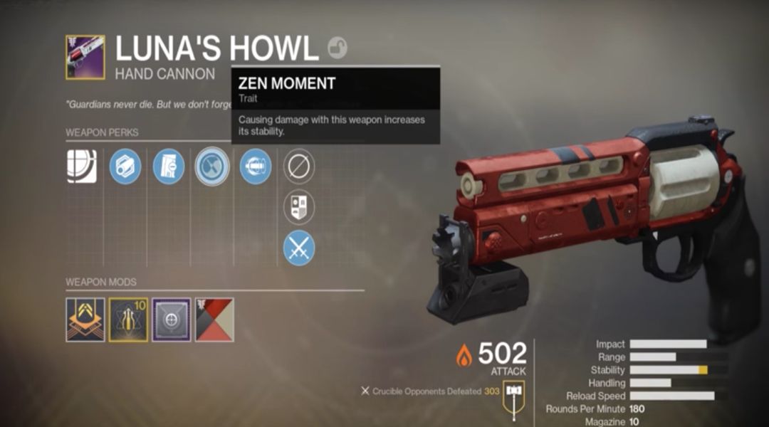 destiny 2 lunas howl hand cannon