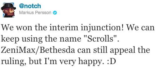 Scrolls Injunction Tweet Notch