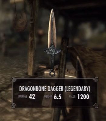 Skyrim Dawnguard Dragonbone Dagger