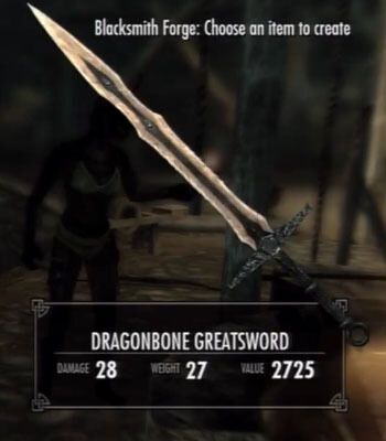 Skyrim Dawnguard Dragonbone Greatsword