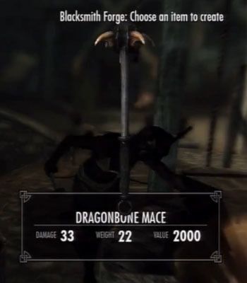 Skyrim Dawnguard Dragonbone Mace