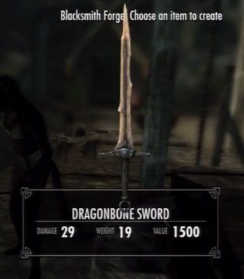 Skyrim Dawnguard Dragonbone Sword