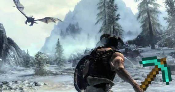 Skyrim Minecraft Easter Egg