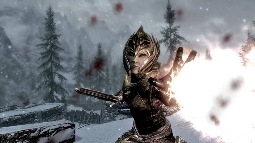 Skyrim Screenshot High Elf Fire Blast
