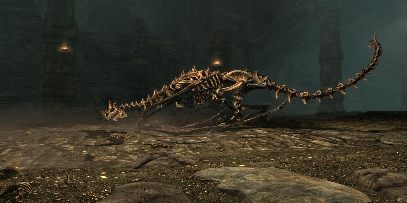 Skeletal Dragon in Skyrim