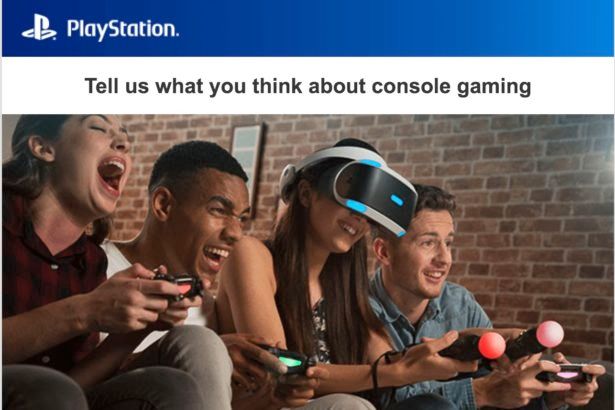 Sony console gaming survey screenshot