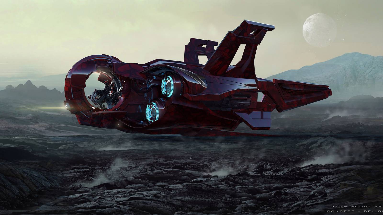 Star Citizen Xian scout ship Landed Art