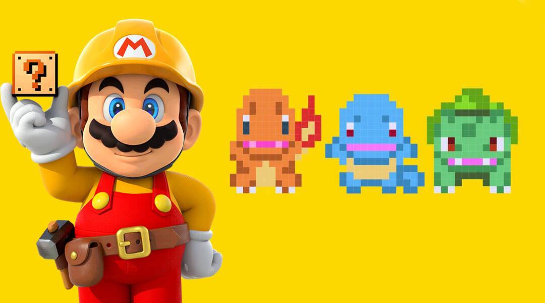 Super Mario Maker Charmander Squirtle Bulbasaur
