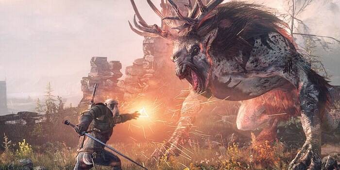 The Witcher 3 - Geralt Battling Monster
