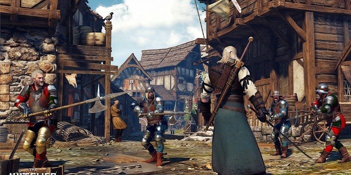 The Witcher 3 Wild Hunt - Geralt and Soldiers
