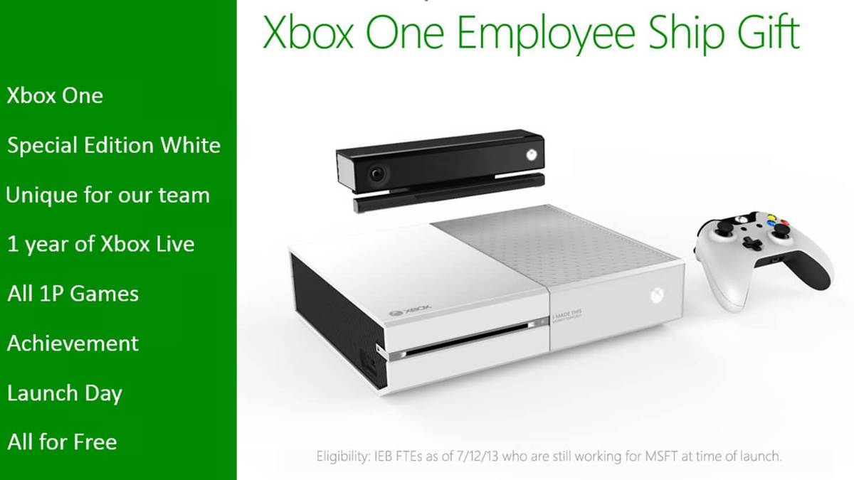 White Xbox One for Microsoft Employees