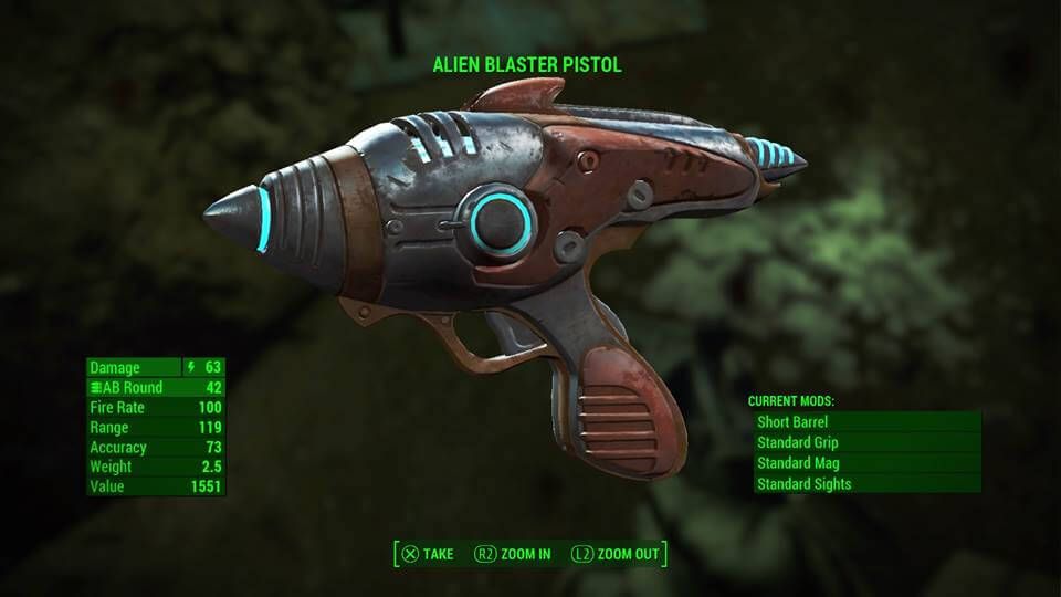 Fallout 4 Guide: Where to Find the Alien Blaster Pistol - Alien Blaster Pistol