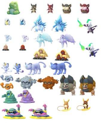 alolan sprites and shinies for pokemon go