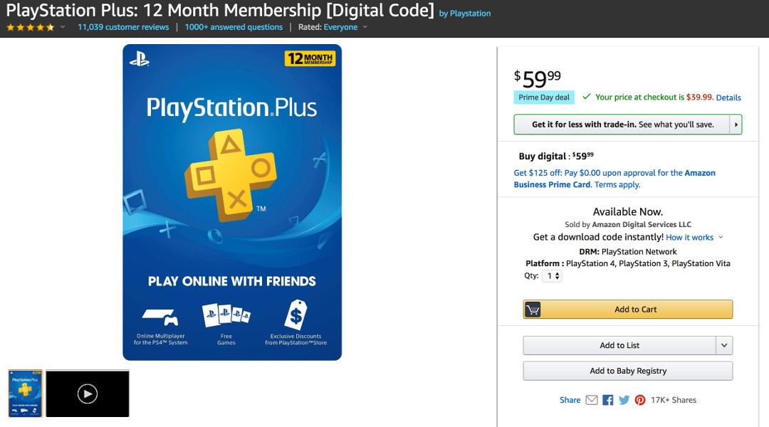 prime day playstation plus