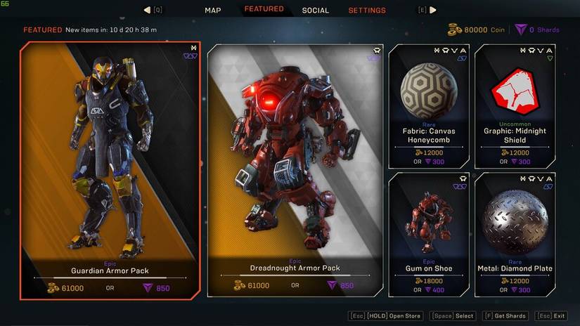 anthem in game shop prices