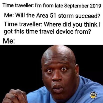 area 51 time traveler meme