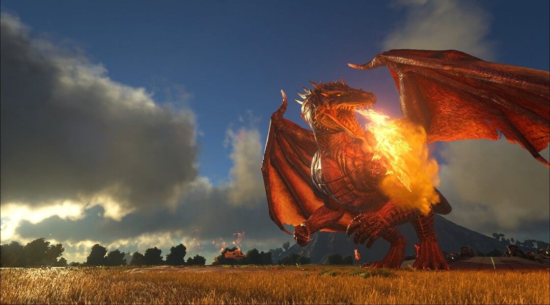 ARK Survival Evolved Developers Face Lawsuit - Fire-breathing dragon