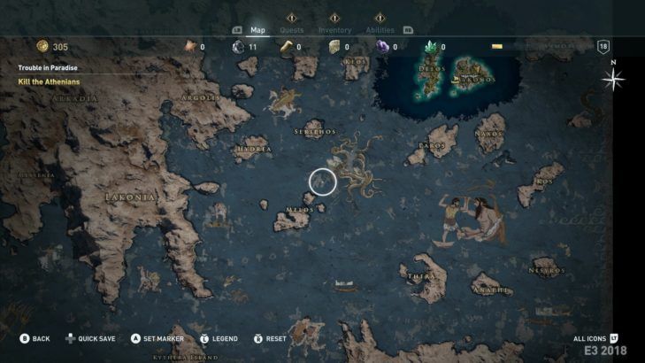 assassin's creed odyssey map aegean sea