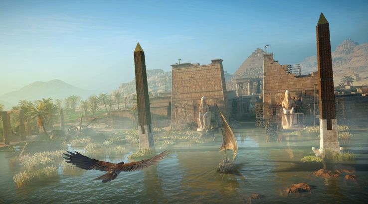 assassins creed origins eagle over water