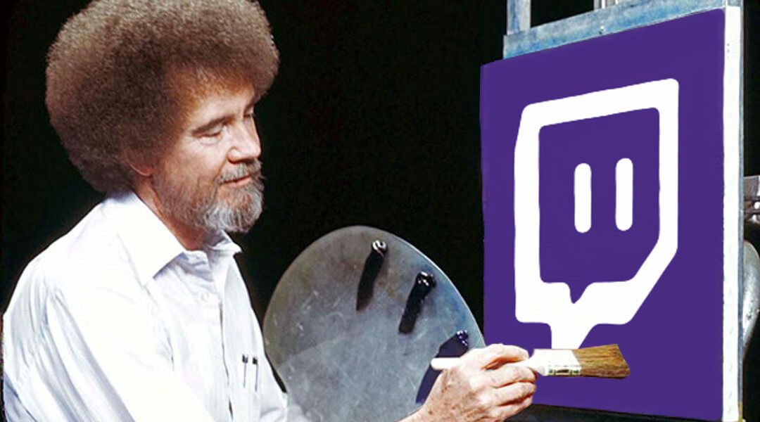 bob ross paints twitch logo
