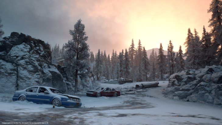 snow on cars in days gone