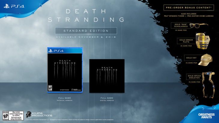death stranding collector's edition and pre-order bonuses