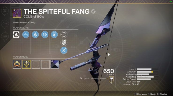 destiny 2 black armory curated rolls spiteful fang