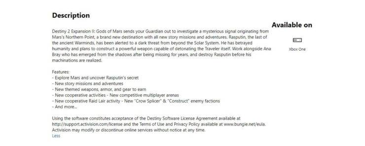 Destiny 2 Fake Gods of Mars Expansion Leak