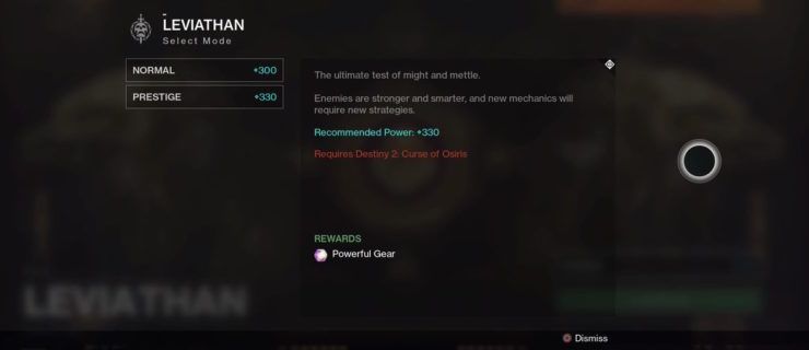 Destiny 2 Prestige Raid Requires Curse of Osiris DLC Now - Leviathan raid prestige difficulty Curse of Osiris
