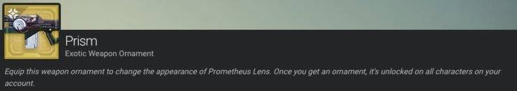 destiny 2 prometheus lens prism ornament