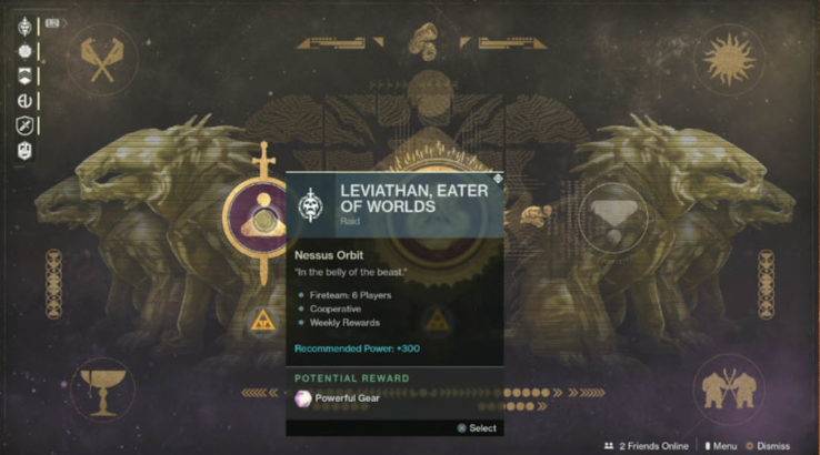 destiny 2 raid lair menu