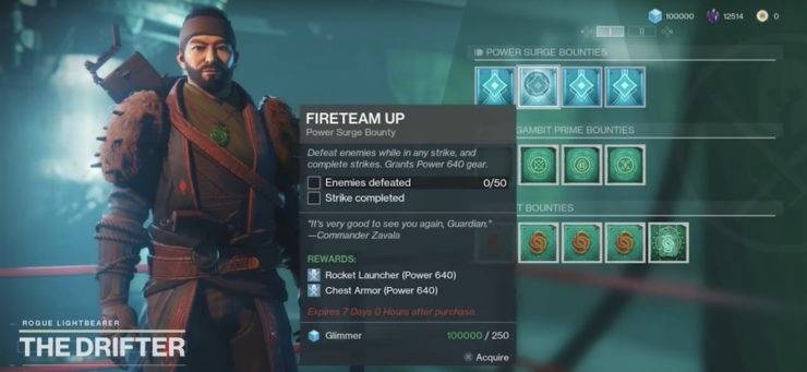 drifter bounty boost power level