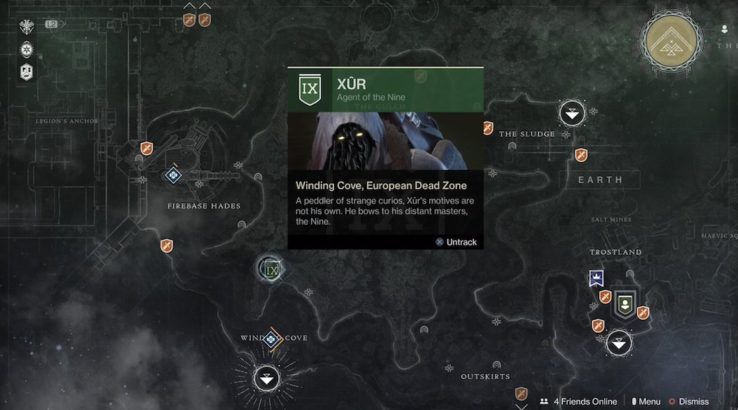 Destiny 2 Xur location EDZ