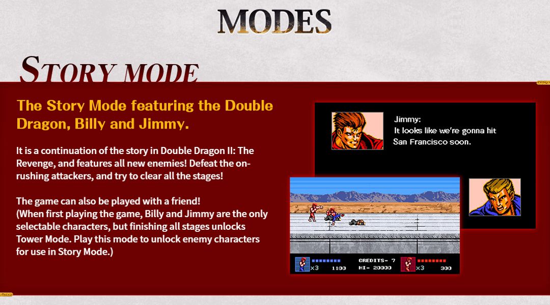 Double Dragon Story and Dual Modes