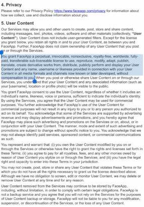 faceapp terms service