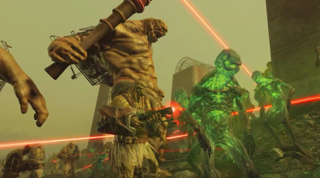 fallout 4 glowing ghouls fight super mutants video