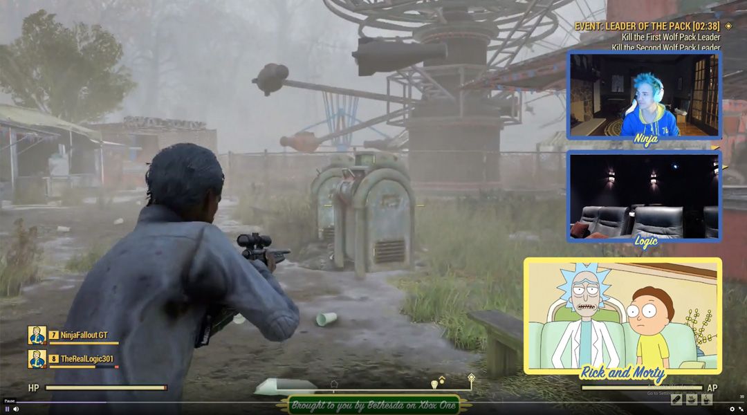 Fallout 76 Ninja Rick and Morty Stream Fail