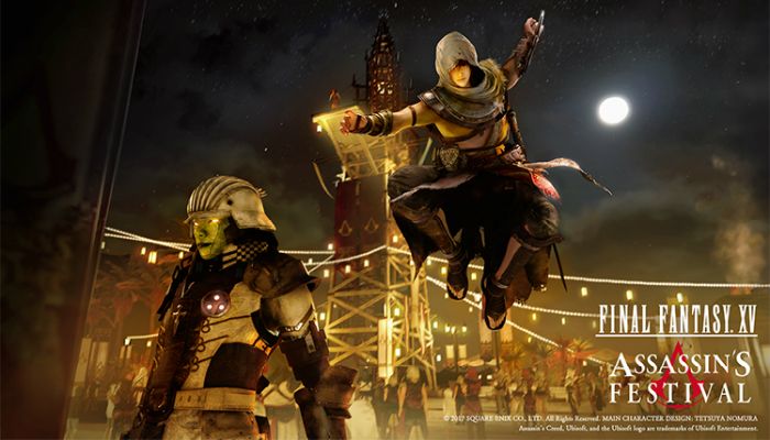 final fantasy 15 assassins creed origins collaboration announced