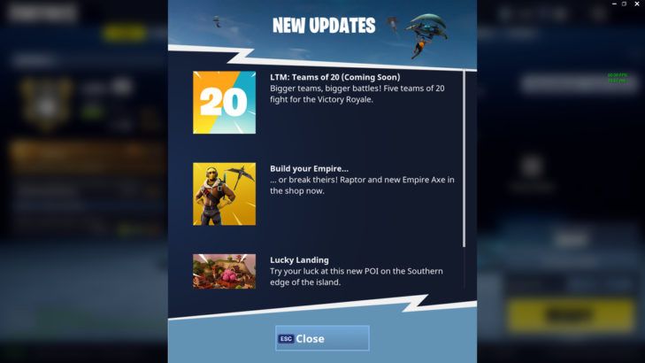 Fortnite Battle Royale Adding Mode with 20 Player Teams