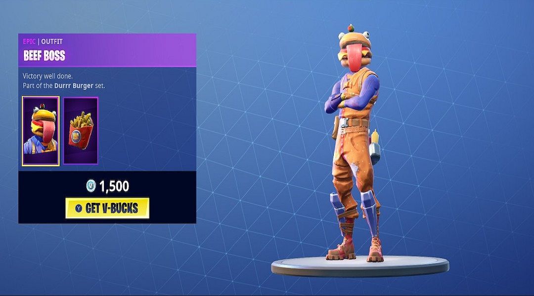 Fortnite Adds Beef Boss Outfit And Durr Burger Cosmetics