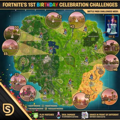 Fortnite: Where to Find All the Birthday Cake Locations