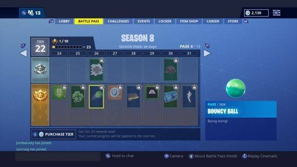 fortnite bouncy ball battle pass