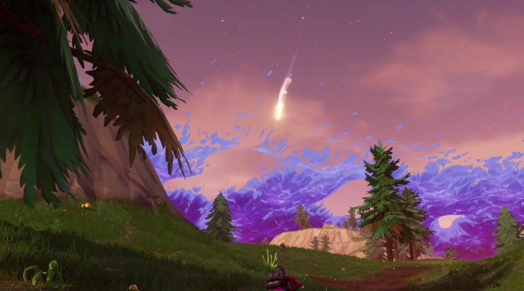 Meteor Approaching Fortnite's Tilted Towers
