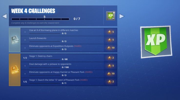 fortnite battle royale weekly challenges