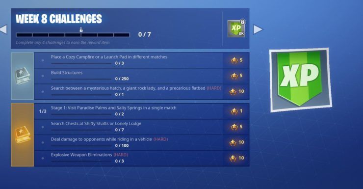 fortnite challenges for week 8 of s7
