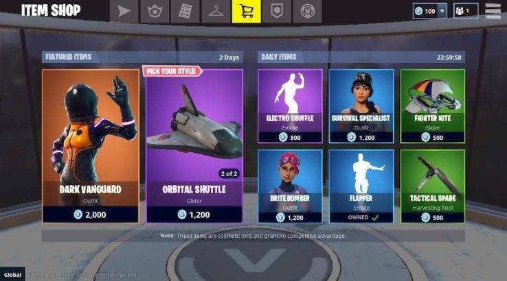 fortnite dark vanguard skin store