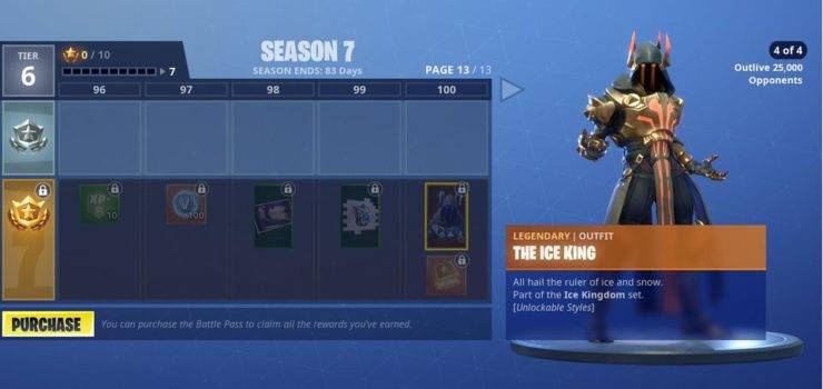 fortnite ice king progress gold