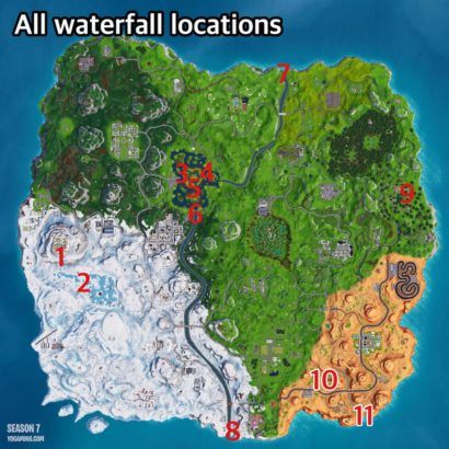 where to find waterfalls in fortnite