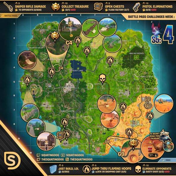 fortnite week 4 season 5 map
